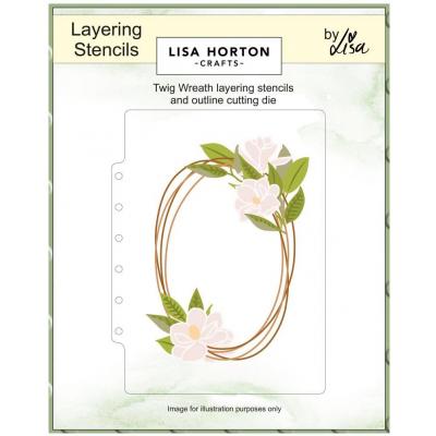Lisa Horton Crafts Layering Stencils - Twig Wreath